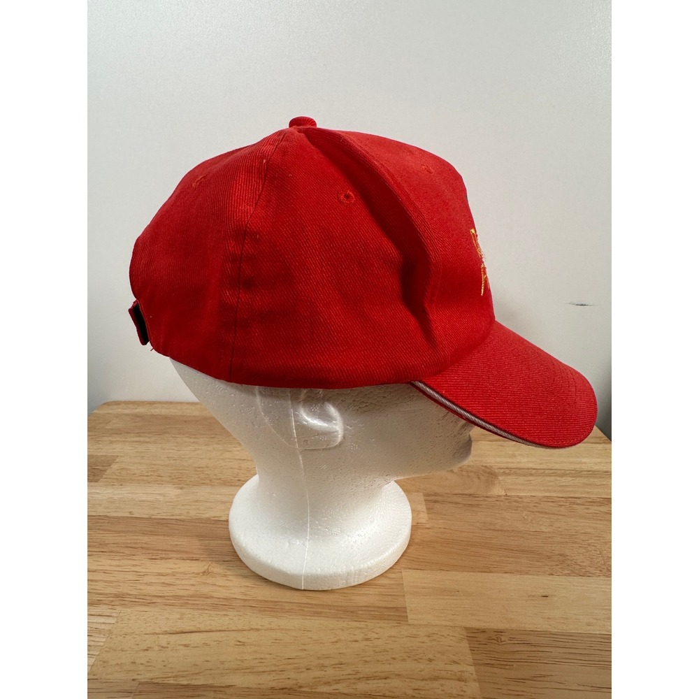 Dead Sea Souvenir Hat Red Baseball Cap Dead Sea Fishing Club Adjustable OSFM Hat - Picture 5 of 11